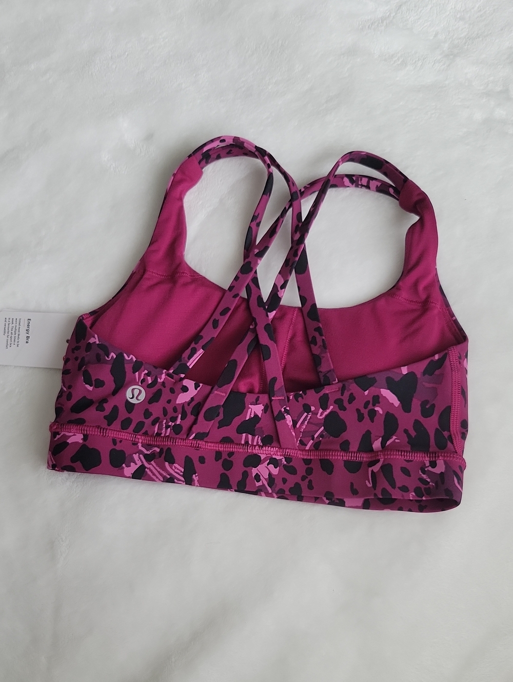 lululemon athletica Pink Leopard-Print Strappy Sports Bra